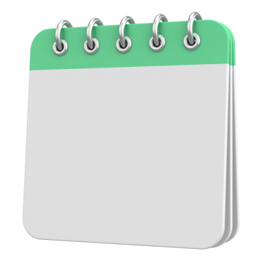 Boş takvim. Üç boyutlu takvim. 3B illüstrasyon.