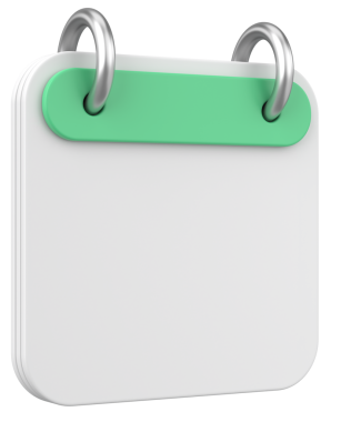 Boş takvim. Üç boyutlu takvim. 3B illüstrasyon.