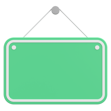 Boş Asılma İşareti. 3B Görüntü.