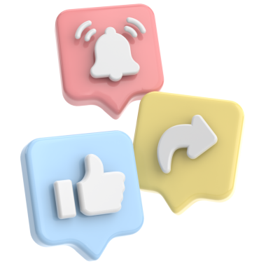 Paylaşım ve abone simgeleri gibi. 3D simge. Paylaşım ve üyelik simgeleri gibi. 3 Boyutlu simge.