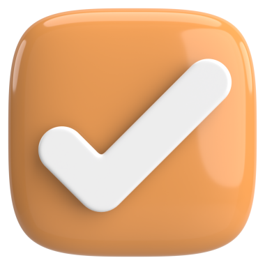 3 boyutlu onay kutusu. İşaretle. 3B illüstrasyon.