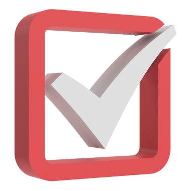 3 boyutlu onay kutusu. İşaretle. 3B illüstrasyon.