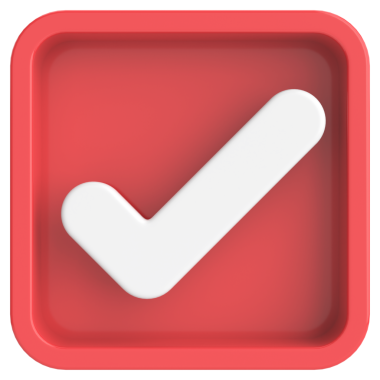 3 boyutlu onay kutusu. İşaretle. 3B illüstrasyon.