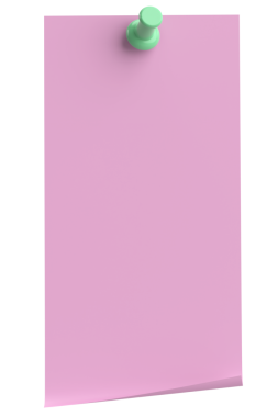 Üç boyutlu not kağıdı. Yapışkan bir not. 3B illüstrasyon.