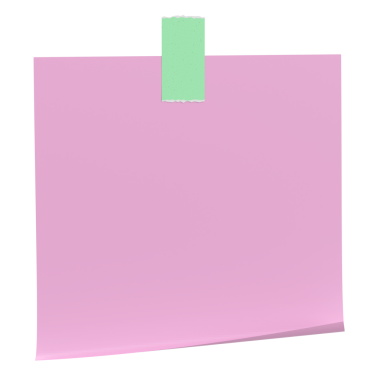 Üç boyutlu not kağıdı. Yapışkan bir not. 3B illüstrasyon.