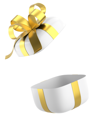 Hediye Kutusu açıldı. Üç boyutlu hediye kutusu. 3B illüstrasyon.