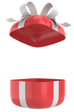 Hediye Kutusu açıldı. Üç boyutlu hediye kutusu. 3B illüstrasyon.