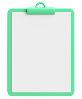 Not kağıdıyla birlikte pano. 3B illüstrasyon.