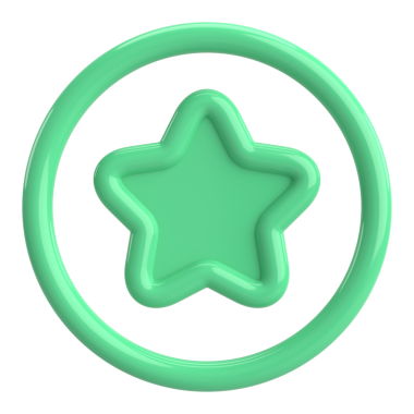 Üç boyutlu yıldız. Yıldız ikonu. 3B illüstrasyon.