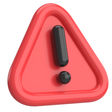 Uyarı işareti. Ünlem işareti. 3B illüstrasyon.