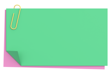 Üç boyutlu not defteri. Yapışkan bir not. 3B illüstrasyon.