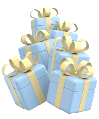 Üç boyutlu hediye kutusu. 3B illüstrasyon.