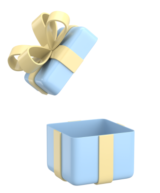 Hediye Kutusu açıldı. Üç boyutlu hediye kutusu. 3B illüstrasyon.