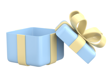 Hediye Kutusu açıldı. Üç boyutlu hediye kutusu. 3B illüstrasyon.