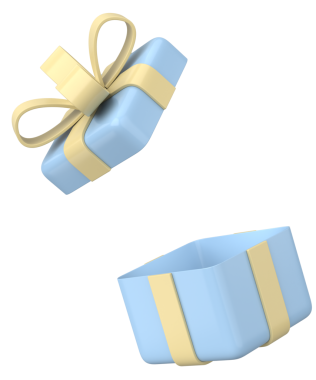 Hediye Kutusu açıldı. Üç boyutlu hediye kutusu. 3B illüstrasyon.