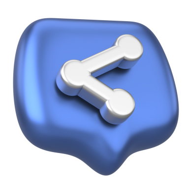 Simgeyi paylaş. Paylaş düğmesi. 3B illüstrasyon.