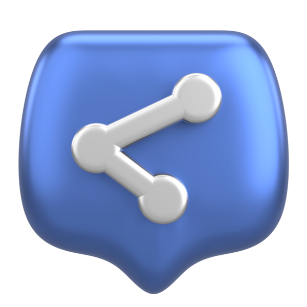 Simgeyi paylaş. Paylaş düğmesi. 3B illüstrasyon.