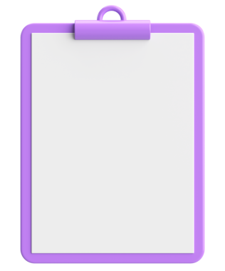 Not kağıdıyla birlikte pano. 3B illüstrasyon.