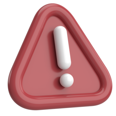 Uyarı işareti. Ünlem işareti. 3B illüstrasyon.