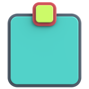 Üç boyutlu uyarı kutusu. Boş mesaj kutusu. 3B illüstrasyon.