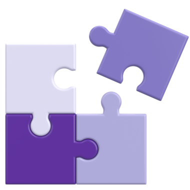 Üç boyutlu bulmaca. Üç boyutlu simge. 3B illüstrasyon.