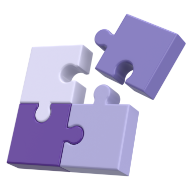 Üç boyutlu bulmaca. Üç boyutlu simge. 3B illüstrasyon.