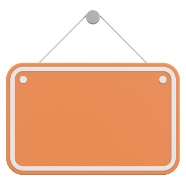 Boş Asılma İşareti. 3B Görüntü.