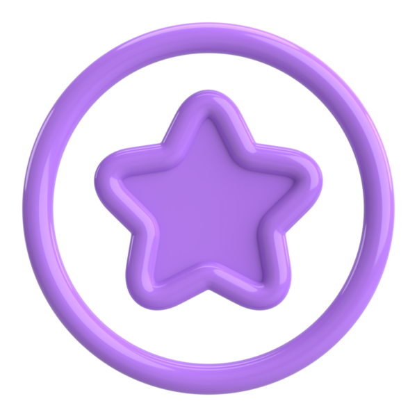 Üç boyutlu yıldız. Yıldız ikonu. 3B illüstrasyon.