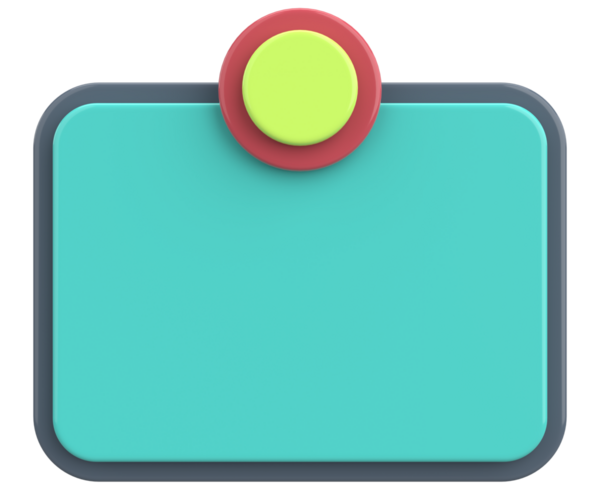 Üç boyutlu uyarı kutusu. Boş mesaj kutusu. 3B illüstrasyon.