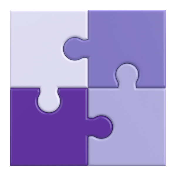 Üç boyutlu bulmaca. Üç boyutlu simge. 3B illüstrasyon.