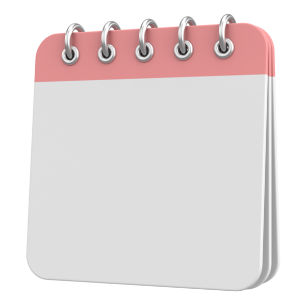Boş takvim. Üç boyutlu takvim. 3B illüstrasyon.