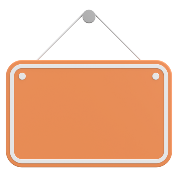 Boş Asılma İşareti. 3B Görüntü.