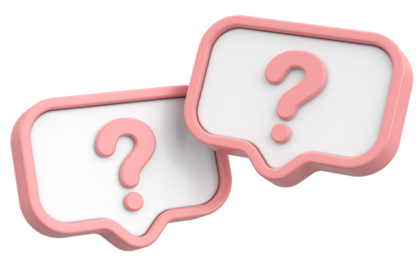 Soru işareti işareti. 3B illüstrasyon.