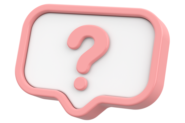 Soru işareti işareti. 3B illüstrasyon.