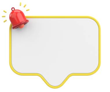 Üç boyutlu uyarı kutusu. 3B illüstrasyon.