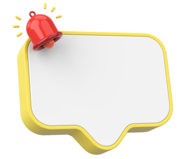 Üç boyutlu uyarı kutusu. 3B illüstrasyon.