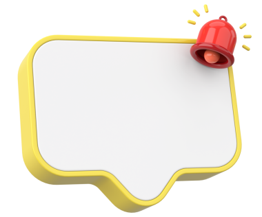 Üç boyutlu uyarı kutusu. 3B illüstrasyon.