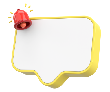 Üç boyutlu uyarı kutusu. 3B illüstrasyon.