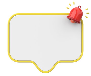 Üç boyutlu uyarı kutusu. 3B illüstrasyon.