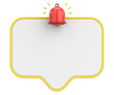 Üç boyutlu uyarı kutusu. 3B illüstrasyon.