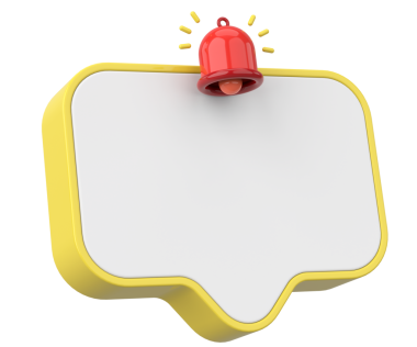 Üç boyutlu uyarı kutusu. 3B illüstrasyon.