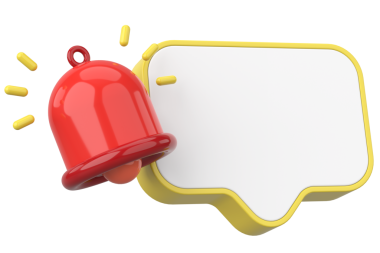 Üç boyutlu uyarı kutusu. 3B illüstrasyon.