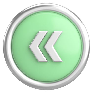 Önceki düğme. Arka düğme. 3B illüstrasyon.