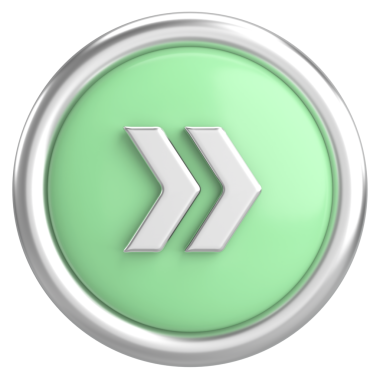 Sonraki düğme. Devam et düğmesi. 3B illüstrasyon.