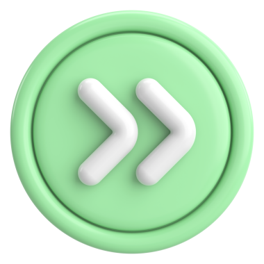 Sonraki düğme. Devam et düğmesi. 3B illüstrasyon.