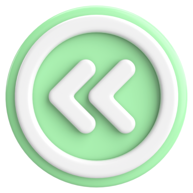 Önceki düğme. Arka düğme. 3B illüstrasyon.