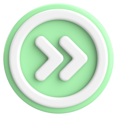 Sonraki düğme. Devam et düğmesi. 3B illüstrasyon.