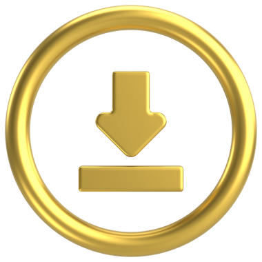 İndirme düğmesi. Simge indir. 3B illüstrasyon.