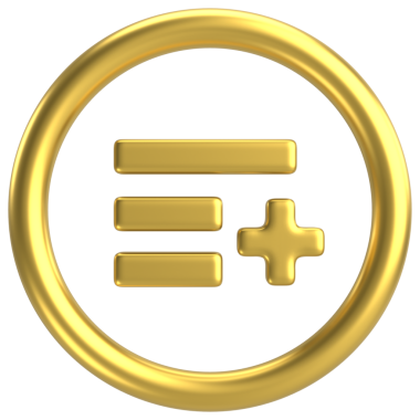 Parça listesi simgesi. Parça listesi düğmesine ekle. 3B illüstrasyon.