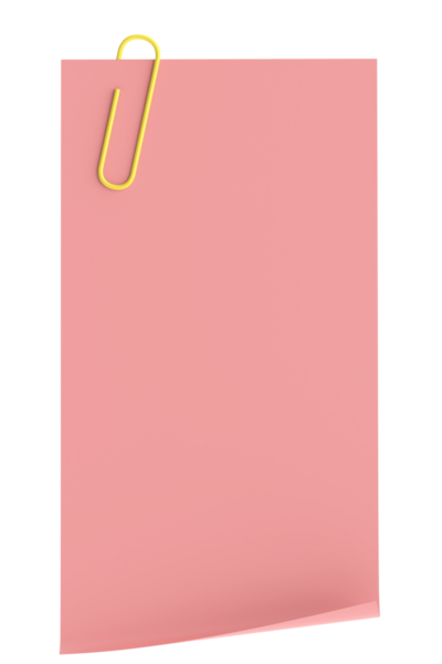 Üç boyutlu not defteri. Yapışkan bir not. 3B illüstrasyon.